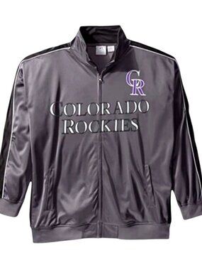 Colorado Rockies Mens Jacket Big & Tall Size 3XT Coat Embroidered Logo Zip Front
